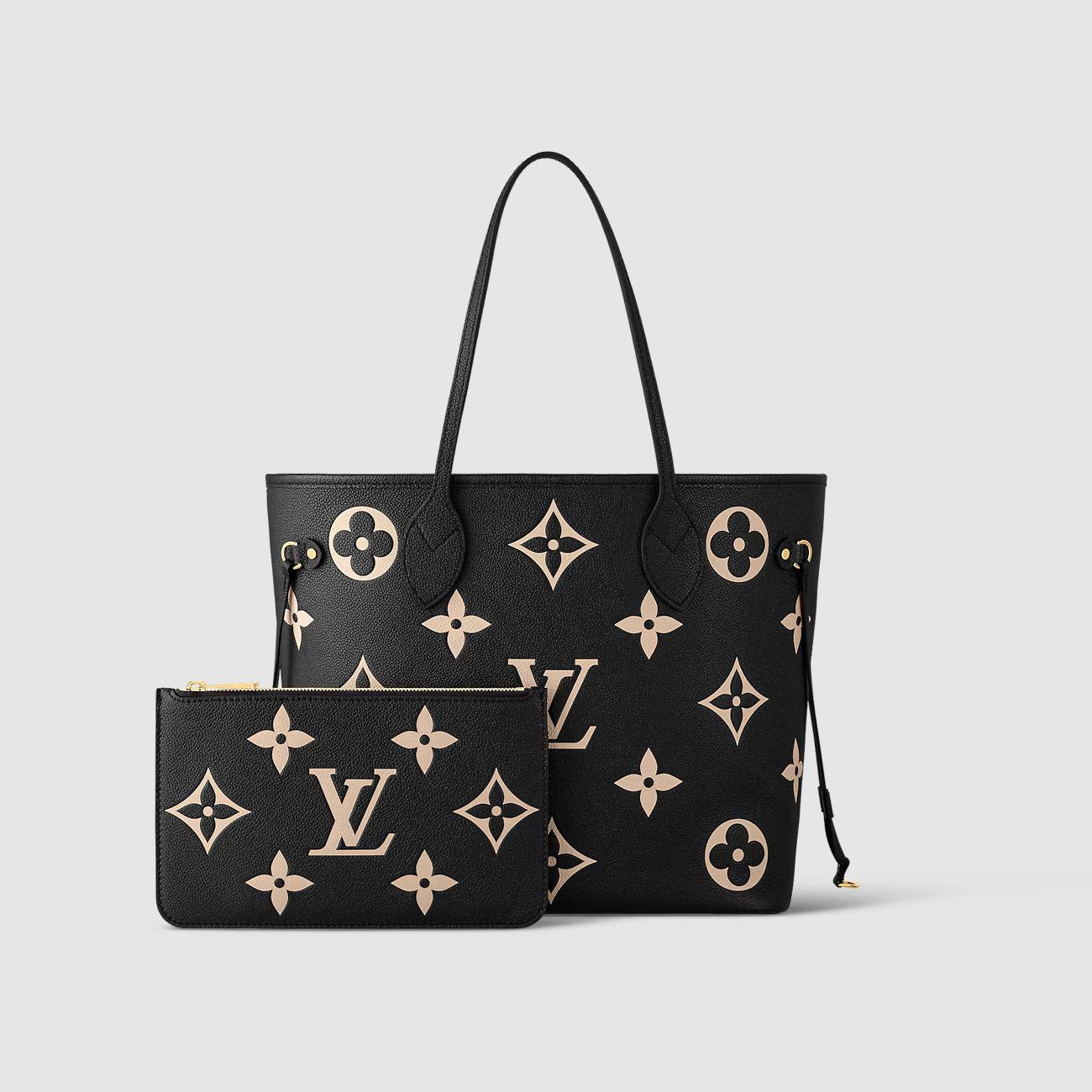 Túi Louis Vuitton Neverfull MM Nữ Đen Be